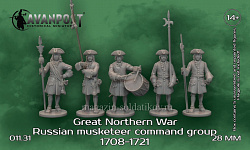 Мушкетёрская командная группа (1704-1721) Н 5 шт, 28 мм, Аванпост