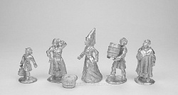 Сборные фигуры из металла Средние века, набор №4 (5 фигур) 28 мм, Figures from Leon
