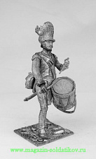Миниатюра из металла Барабанщик гренадер немецких полков, Австрия, 1809 г., 54 мм, Россия - фото