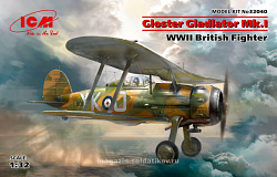 Сборная модель из пластика Gloster Gladiator Mk.I, Британский истребитель IIМВ (1:32), ICM (32040) (32040)