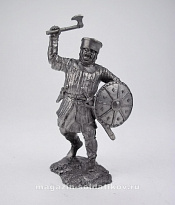 Миниатюра из олова Западноевропейский пехотинец, XII в. 54 мм, Солдатики Публия - фото