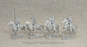Солдатики из металла Русский гвардейский штаб 1877-1878 гг. (4 фигуры конных) 28 мм АРЕС - фото