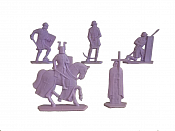 Солдатики из пластика Ледовое побоище. Тевтоны, 54 мм (4+1 шт, светло-сиреневый), Воины и битвы - фото