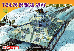 Сборная модель из пластика Д Танк T-34/76 трофейный с командирской башней от PzIII (1/72) Dragon