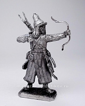 Миниатюра из олова 357 РТ Рядовой башкирского полка, 1812 г., 54 мм, Ратник - фото