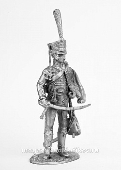 Миниатюра из олова 442 РТ Рядовой Московского гусарского графа Салтыкова полка 1812 г. 54 мм, Ратник (442-РТ) (442-РТ)