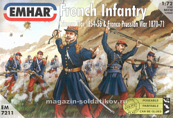 Солдатики из пластика EM 7211 French Infantry Crimean and Franco Prussian Wars, 1:72, Emhar