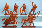 Солдатики из пластика Барон Хлодомир и его люди 54 мм ( 4+2 шт, медный), Воины и битвы - фото