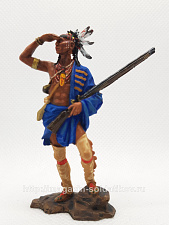 Миниатюра в росписи Индеец ирокез. Франкоиндейские войны., 54 мм - фото