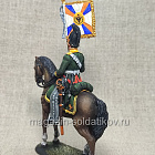 Миниатюра из олова Штандартоносец драгунского полка, Россия 1812 г., 54 мм, Студия Большой полк (ИЛ2777.12.02.54) (ИЛ2777.12.02.54)