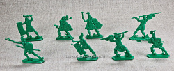 Солдатики из пластика Инки. Выпуск 2, 54 мм (8 шт, пластик, зелёный) Воины и битвы