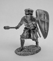 Миниатюра из олова Рыцарь - крестоносец XII. 54 мм, Солдатики Публия - фото
