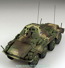 Масштабная модель в сборе и окраске Бронеавтомобиль SD.KFZ.234/1 4.Pz.Div., Danzig 1945, Panzerstahl (88012) (88012)