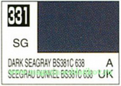 Краска художественная 10 мл. темно-серая морская BS381C/638, полуглянцевая, Mr. Hobby
