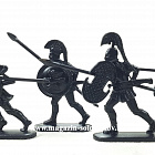 Солдатики из пластика Воины древней Эллады, набор №1 (12 шт, черный) 52 мм, Солдатики ЛАД