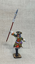 Миниатюра из олова Офицер-преображенец Петровской армии, 54 мм, Студия Большой полк - фото