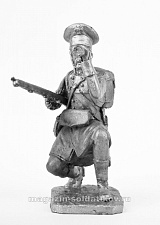 Миниатюра из олова 459 РТ Лифляндский стрелок, 1812 г. на колене, 54 мм, Ратник - фото