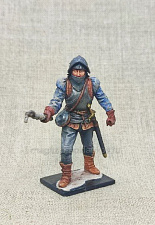 Миниатюра из олова Артиллерист с пальником, 54 мм, Большой полк - фото