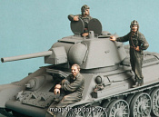 Сборная миниатюра из смолы Советские танкисты, лето 1943-54. Три фигуры. 1/35 Tank - фото