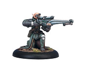 Сборная миниатюра из металла PIP 35021 Retribution Ghost Sniper Solo BLI Warmachine - фото