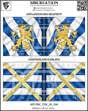 Знамена, 28 мм, Тридцатилетняя война (1618-1648), Швеция, Пехота - фото