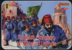 Солдатики из пластика Турецкая пехота. Зима 1877 (1/72) Strelets (М066) (М066)