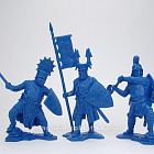 Солдатики из мягкого резиноподобного пластика Германские рыцари - 2 (миннезингеры) синий цвет, н 6 шт, 1:32, Солдатики Публия