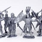 Солдатики из пластика Knights afoot 10 figures (silver) 1:32, Timpo