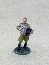 Офицер Красной Армии с аккордеоном, 1944-45 гг. 54 мм - фото