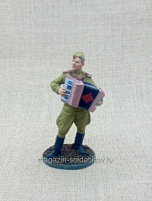 Офицер Красной Армии с аккордеоном, 1944-45 гг. 54 мм - фото