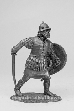 Сборная миниатюра из металла Византийский воин с саблей, 54 мм, Солдатики Публия
