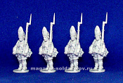 Сборные фигуры из смолы Семилетняя война, гренадеры (набор 4 шт, смола) 28 мм STP-miniatures - фото