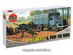 Сборная модель из пластика А Грузовик OPEL BLITZ с пушкой РАК 40 (1/76) Airfix (2315) (2315)