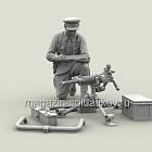 Сборная фигура из смолы SM 3123 Старший лейтенант РККА с трофейным японским пулемётом (тип 92), 1:35, SOGA miniatures (SM-3123) (SM-3123)