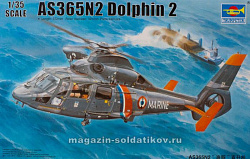 Сборная модель из пластика Вертолет AS365N2 Dolphin 2 Helicopter, 1:35 Трумпетер