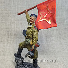 Краснофлотец морской пехоты с флагом (гюйсом), Красный фронт, 1943-45гг., 54 мм (КФ-006) (КФ-006)