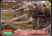 Union Infantry in Attack 3 Gettisburg (1/72) Strelets - фото