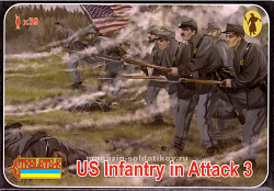 Union Infantry in Attack 3 Gettisburg (1/72) Strelets