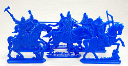 Солдатики из пластика Русские витязи. Старшая дружина (6 шт, в коробке, цвет-синий), Воины и битвы