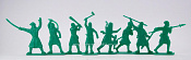 Солдатики из пластика Крестьяне и разбойники (8 шт, зеленый цвет, в коробке), 54 мм Воины и битвы - фото