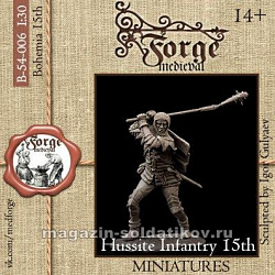 Сборная миниатюра из смолы Hussite infantry 15th c. 54 mm Medieval Forge Miniatures