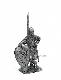 Миниатюра из олова 342. Пеший копейщик. Русь, XI-XIII вв., 54 мм, EK Castings (342-К) (342-К)