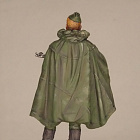 Миниатюра в росписи Красноармеец-автоматчик в плащ-палатке, 1943-45 гг, 54 мм, Сибирский партизан. (СП240) (СП240)
