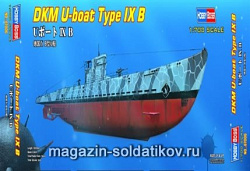 Сборная модель из пластика Подлодка DKM U-boat Type IX B (1/700) Hobbyboss