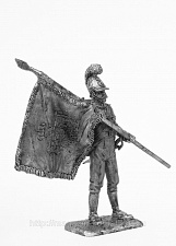 Миниатюра из олова 721 РТ Сержант знаменосец 1 пехотного полка Вюртемберга 1812 год, 54 мм, Ратник - фото