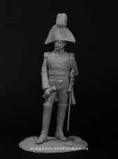 Сборная миниатюра из металла Русский генерал 1812-1814 гг. 54 мм, Chronos miniatures - фото