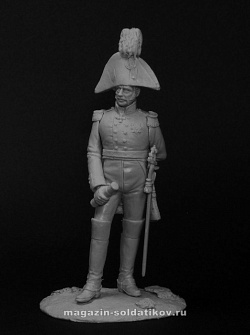Сборная миниатюра из металла Русский генерал 1812-1814 гг. 54 мм, Chronos miniatures