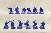Солдатики из пластика Русское войско. Полк Левой и Правой руки (12 шт, синий) Воины и битвы - фото