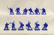 Солдатики из пластика Русское войско. Полк Левой и Правой руки (12 шт, синий) Воины и битвы - фото
