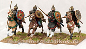 Сборные фигуры из металла Набор миниатюр Era Of The Princes Druzhina (Hearthguard), 28 мм, Gripping Beast (SAGA) - фото